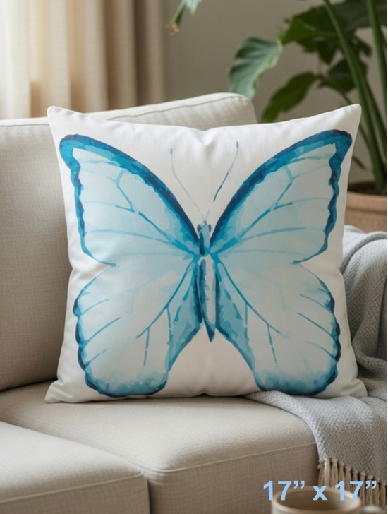 Butterfly Print Cushion with Filler